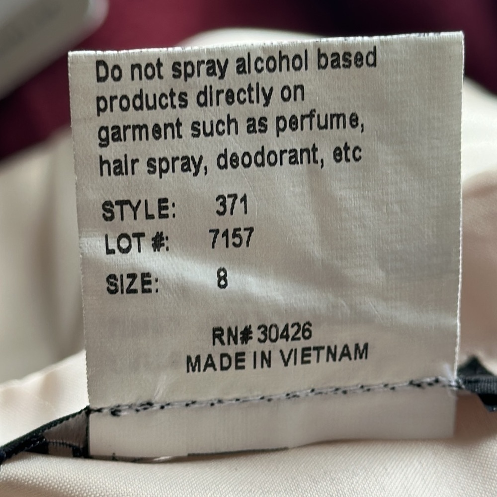 Bari Jay dress light golden ivory, pleated size 8 strapless - Picture 12 of 12